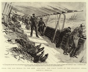 Van de Oude Wereld naar de Nieuwe, Zeebenen, de Eerste Smaak van de Atlantische Deining door William Lionel Wyllie